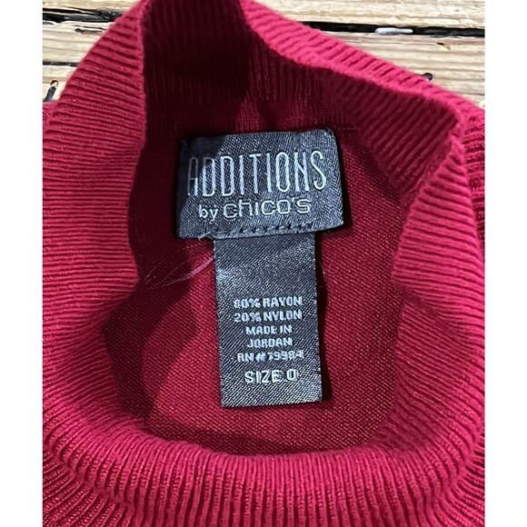 Additions by Chico’s Size 0 Red Sleeveless Stretchy Turtleneck Layering Top - Picture 6 of 7